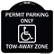 Signmission Georgia ADA Handicapped Parking Accessible Permit Parking Only Tow-Away Zone with Sym, BW-1818-23935 A-DES-BW-1818-23935 - alternate 1